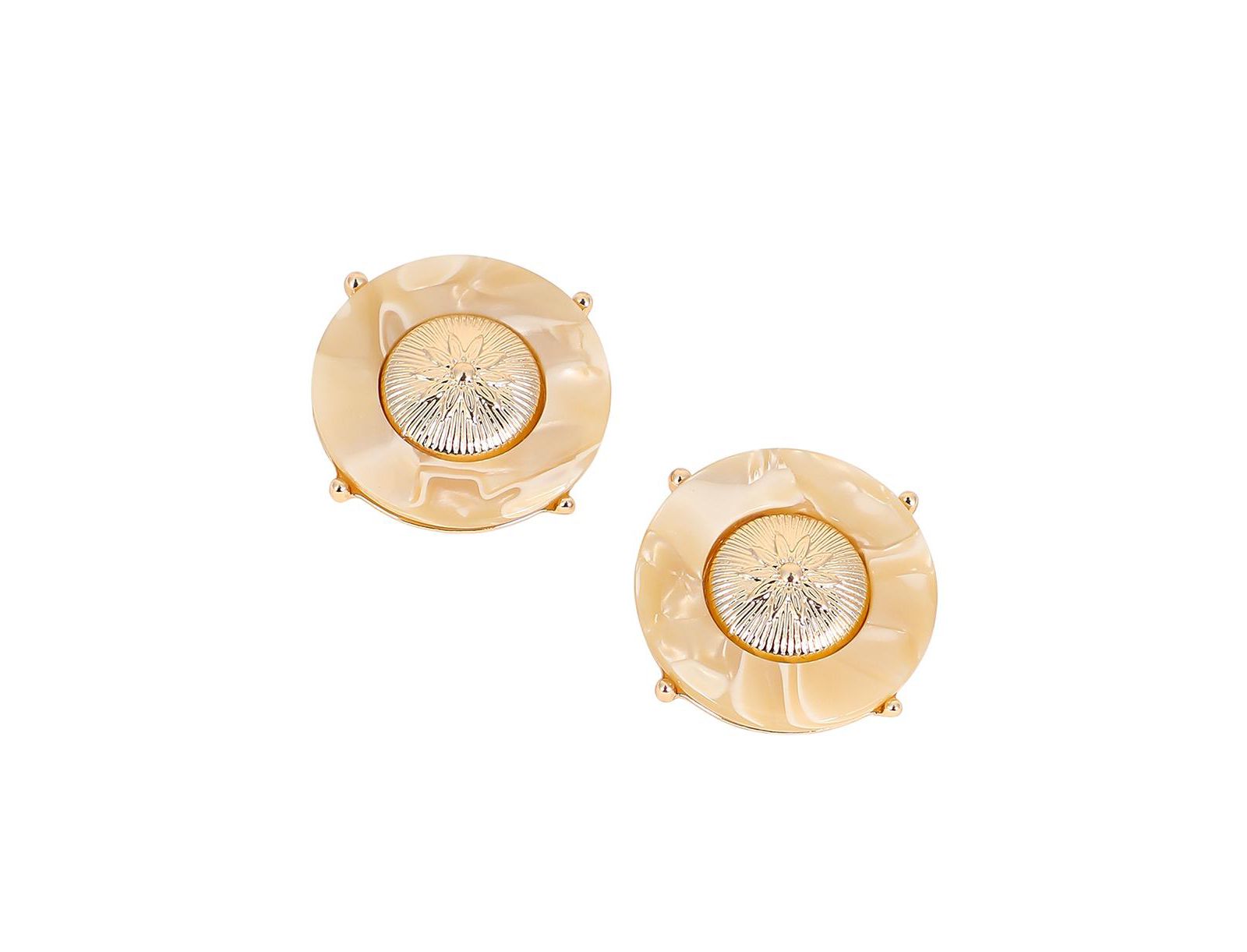 Серьги-гвоздики SOHI Women's The Tortoiseshell-Medallion - California