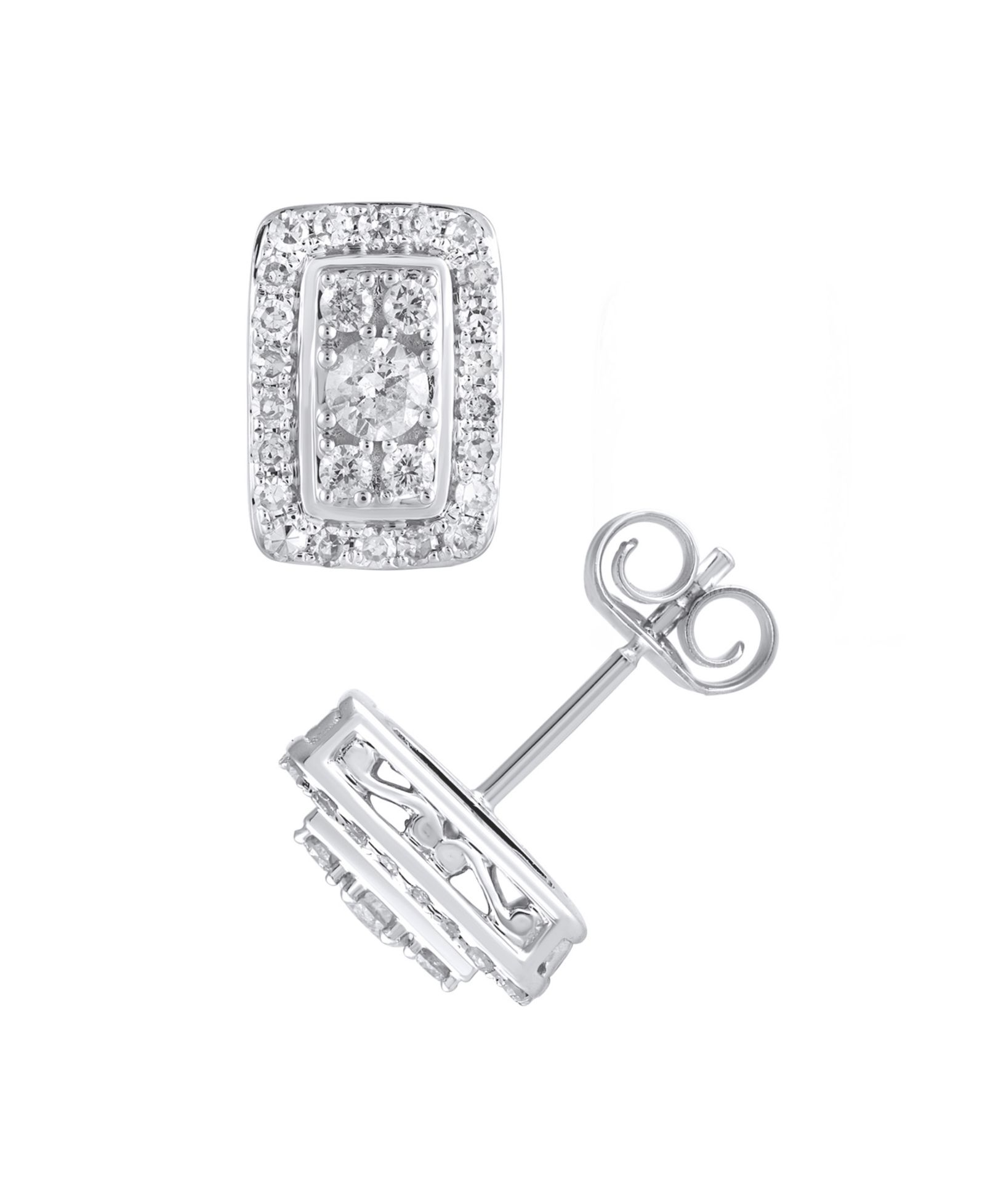 Серьги с бриллиантами 1/2 ct. t.w. в белом золоте 10k