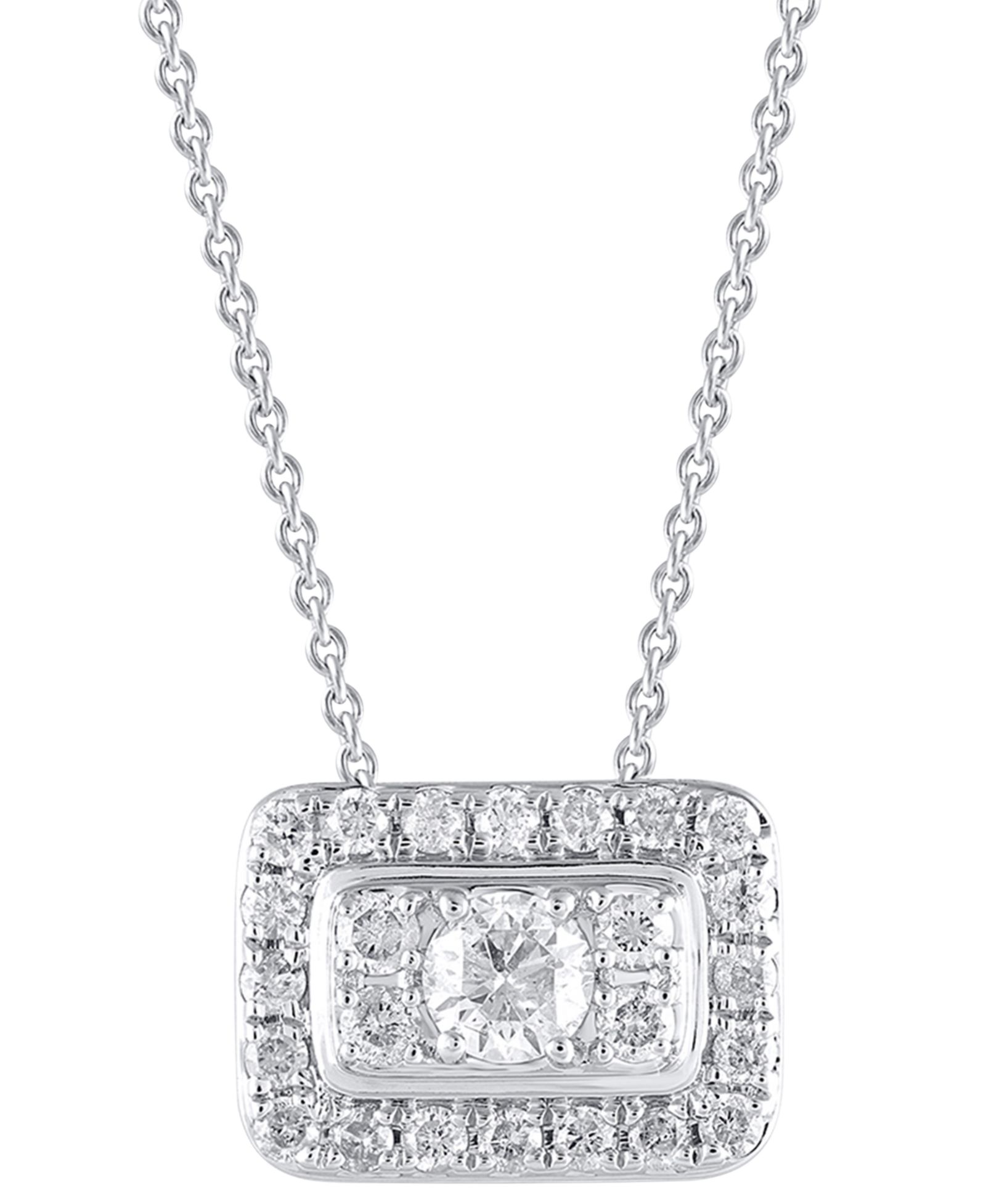 Macy's ожерелье с бриллиантом (1/2 ct. t.w.), 10k White Gold