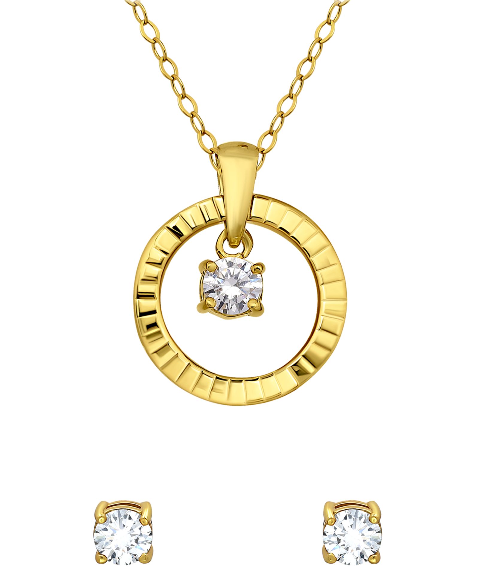 Набор из ожерелья и серег Giani Bernini Cubic Zirconia Open Circle, 2 шт.