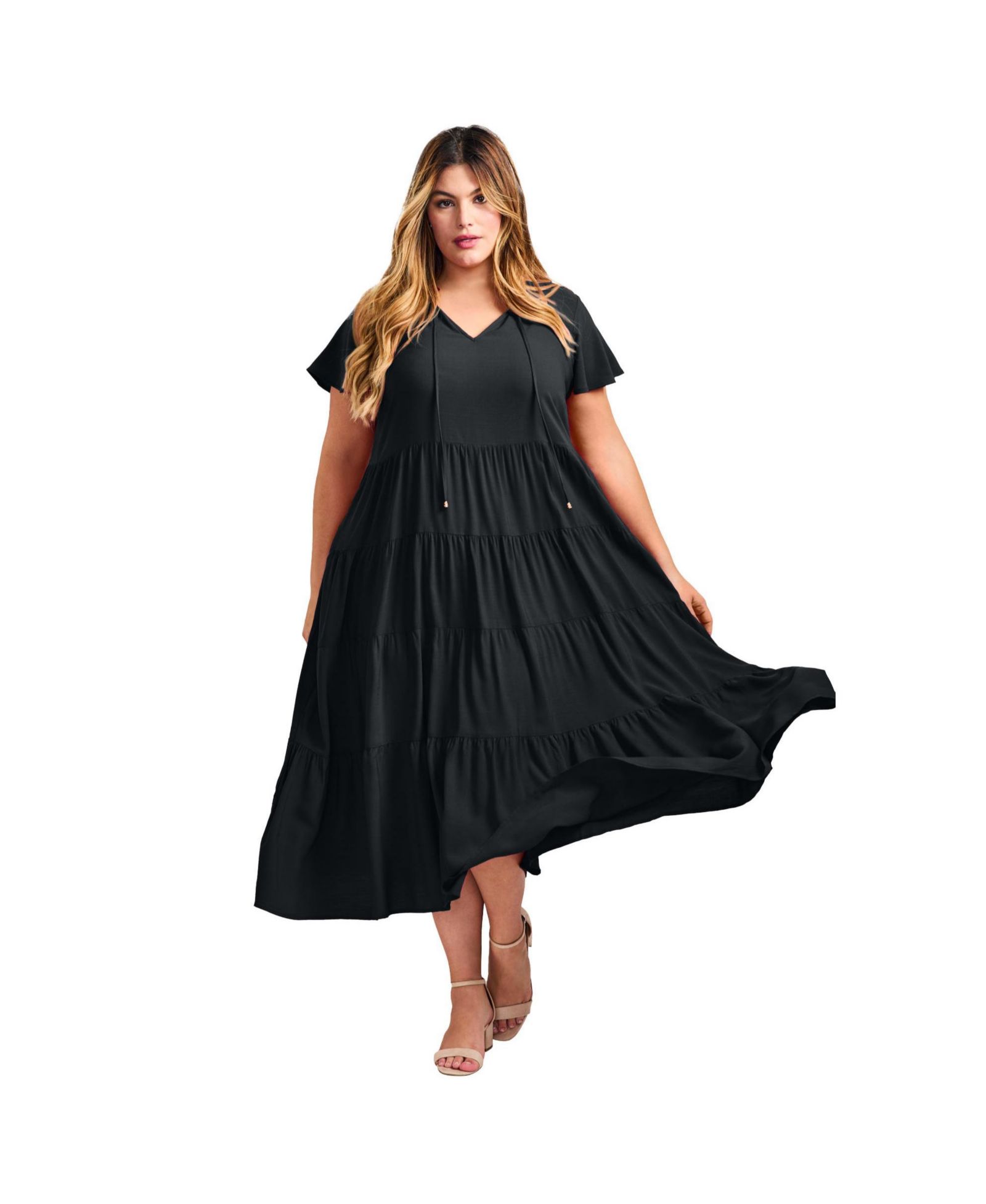 Avenue Women's Plus Size Lani Tiered Dress