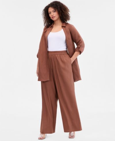 I.N.C. International Concepts Plus Size широкие брюки с завышенной талией