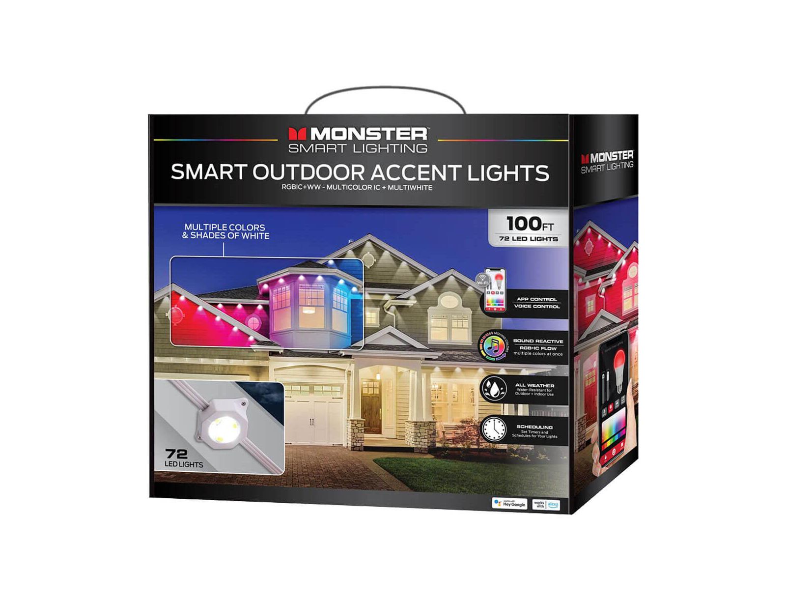 MONSTER CABLE 100 ft RGB IC Permanent Outdoor LED Smart Lights