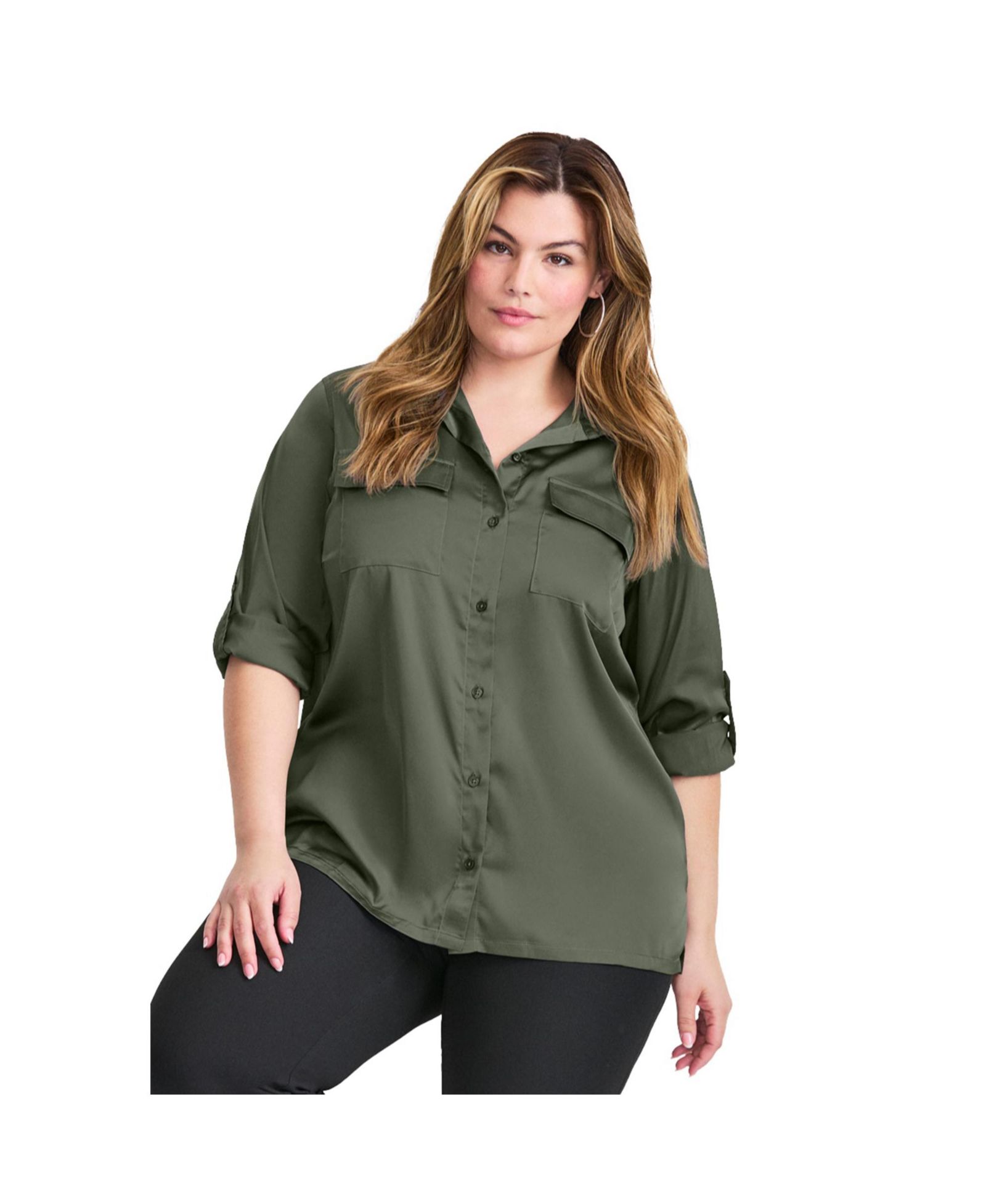 AVENUE Женские сатиновые брюки Utility, Plus Size