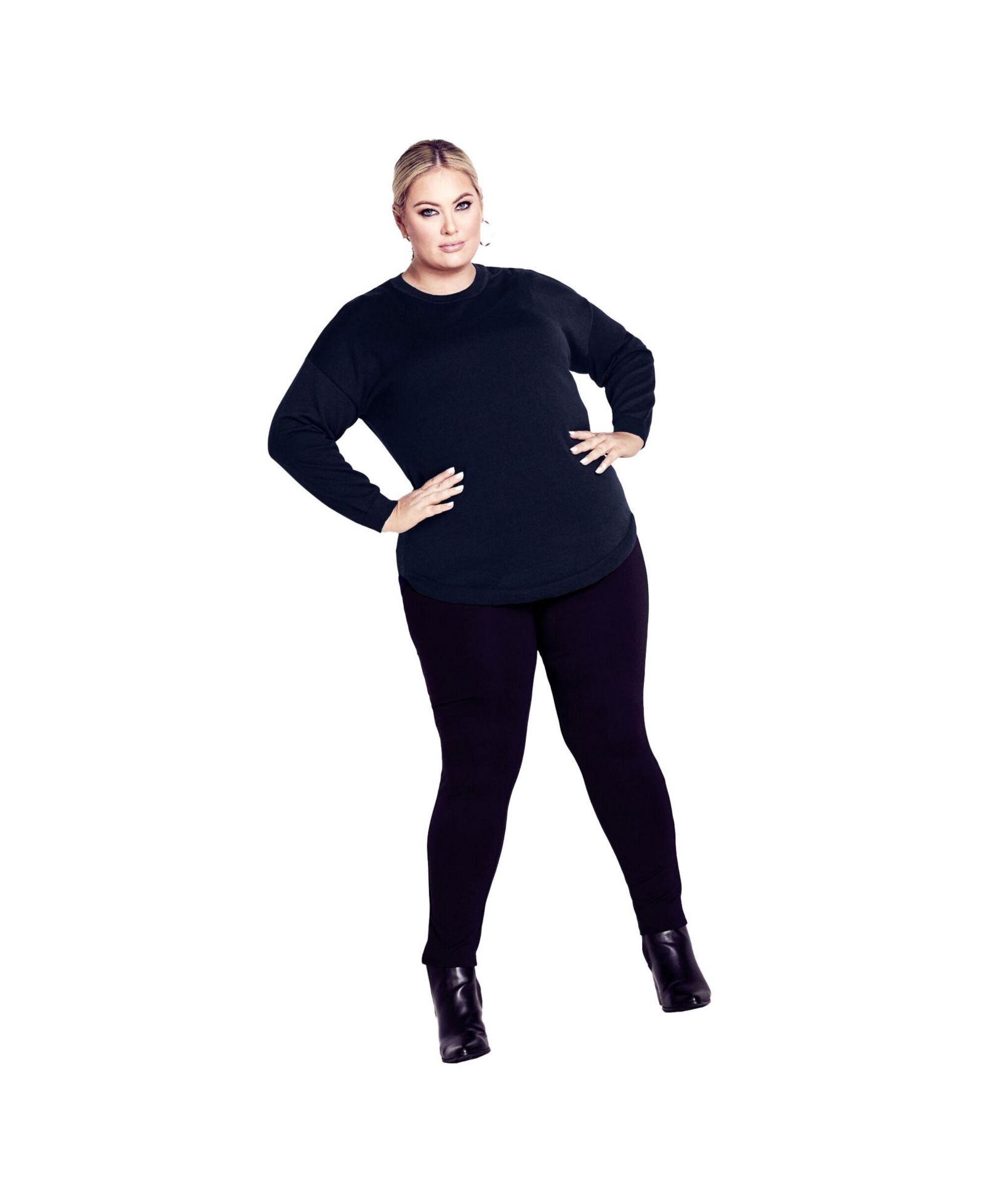 Avenue Women's Plus Size Tully Curved Hem Sweater