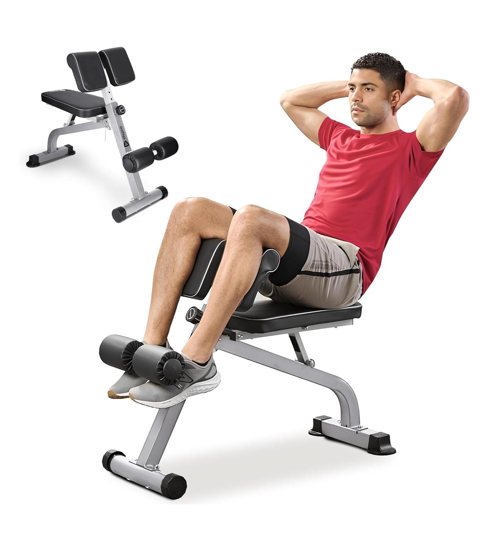 Lifepro SculptTrainer Roman Chair Hyperextension Bench - Adjustable Back Extension Machine, Ab & Sit Up Bench Home Gym Equipment