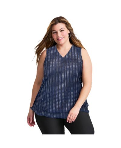 Avenue Women's Tops & Tees Plus Size Sleeveless Double Layer Swing Tank