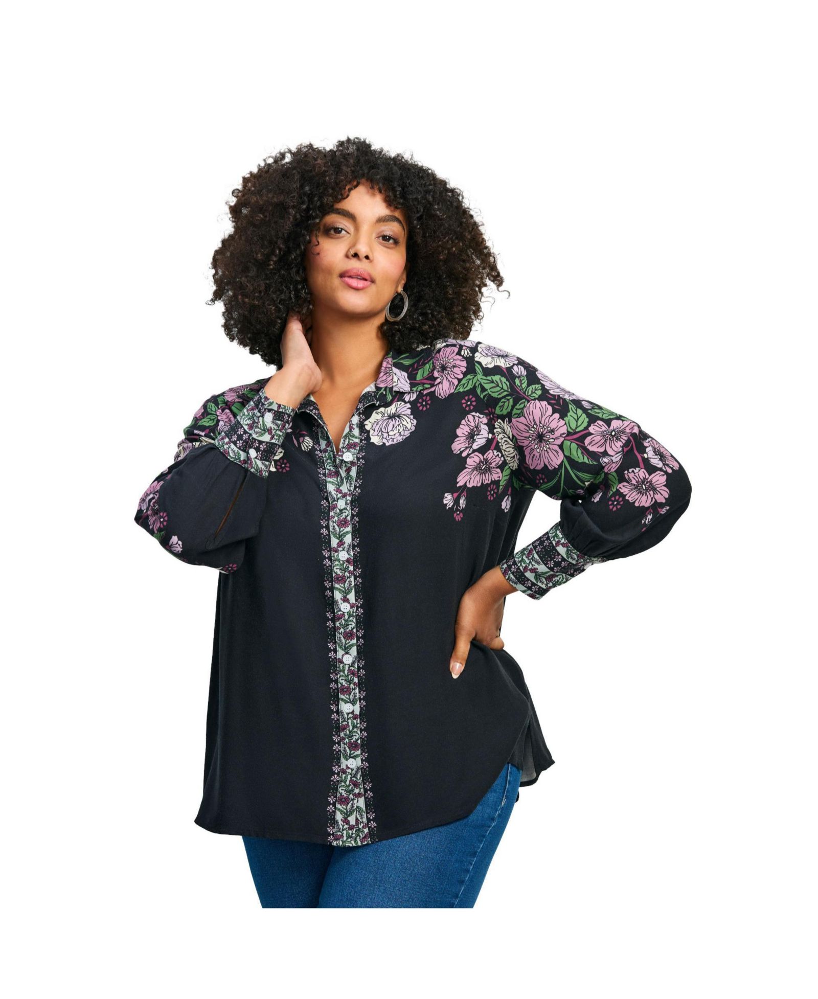 Женская рубашка Plus Size Avenue La Luna Button Down
