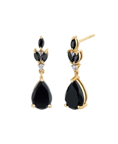 Серьги-подвески Onyx (3-1/8 ct. t.w.) & Diamond Accent в желтом золоте 10k