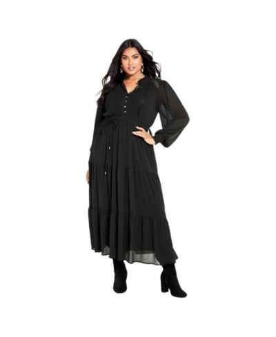 Avenue Women's Plus Size Jasmine Tiered Maxi Dress