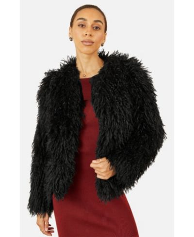 Укороченное пальто Yumi Women's Fluffy из искусственного меха