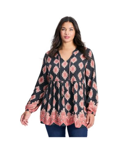 AVENUE Женская туника Plus Size Mara Blouson Sleeve