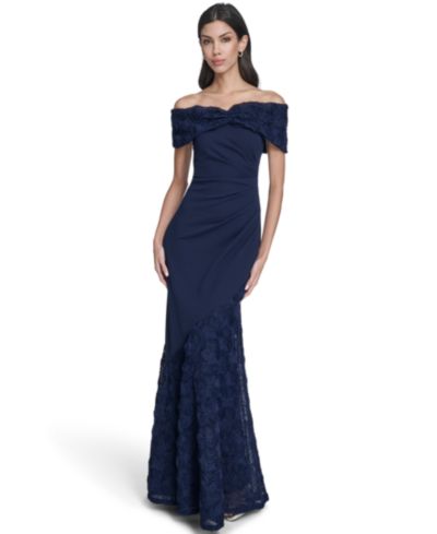 Eliza J Women's Off-The-Shoulder Side Tuck Gown