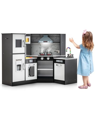 Skonyon Kids Corner Pretend Kitchen Playset with Wash Basin, Ages 3+