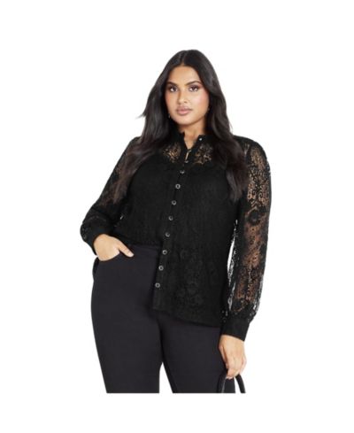 Avenue Женская рубашка Plus Size Jade Lace