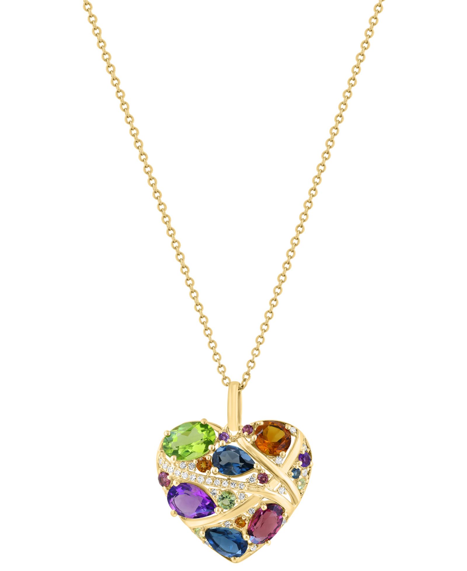 Колье EFFY Collection Multi Gemstone Necklace 2.175 ct. t.w. в 14k Yellow Gold