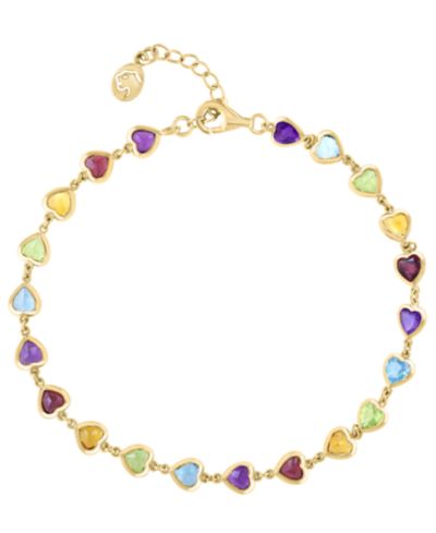 EFFY Collection Multi-Gemstone (5-5/8 ct. t.w.) Bracelet in 14k Yellow Gold Over Silver