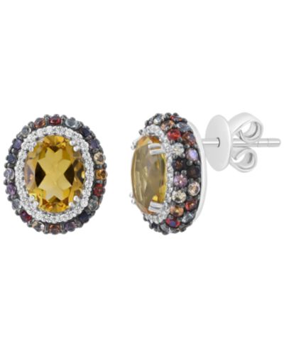 Серьги EFFY Collection Multi-Gemstone Round in Sterling Silver