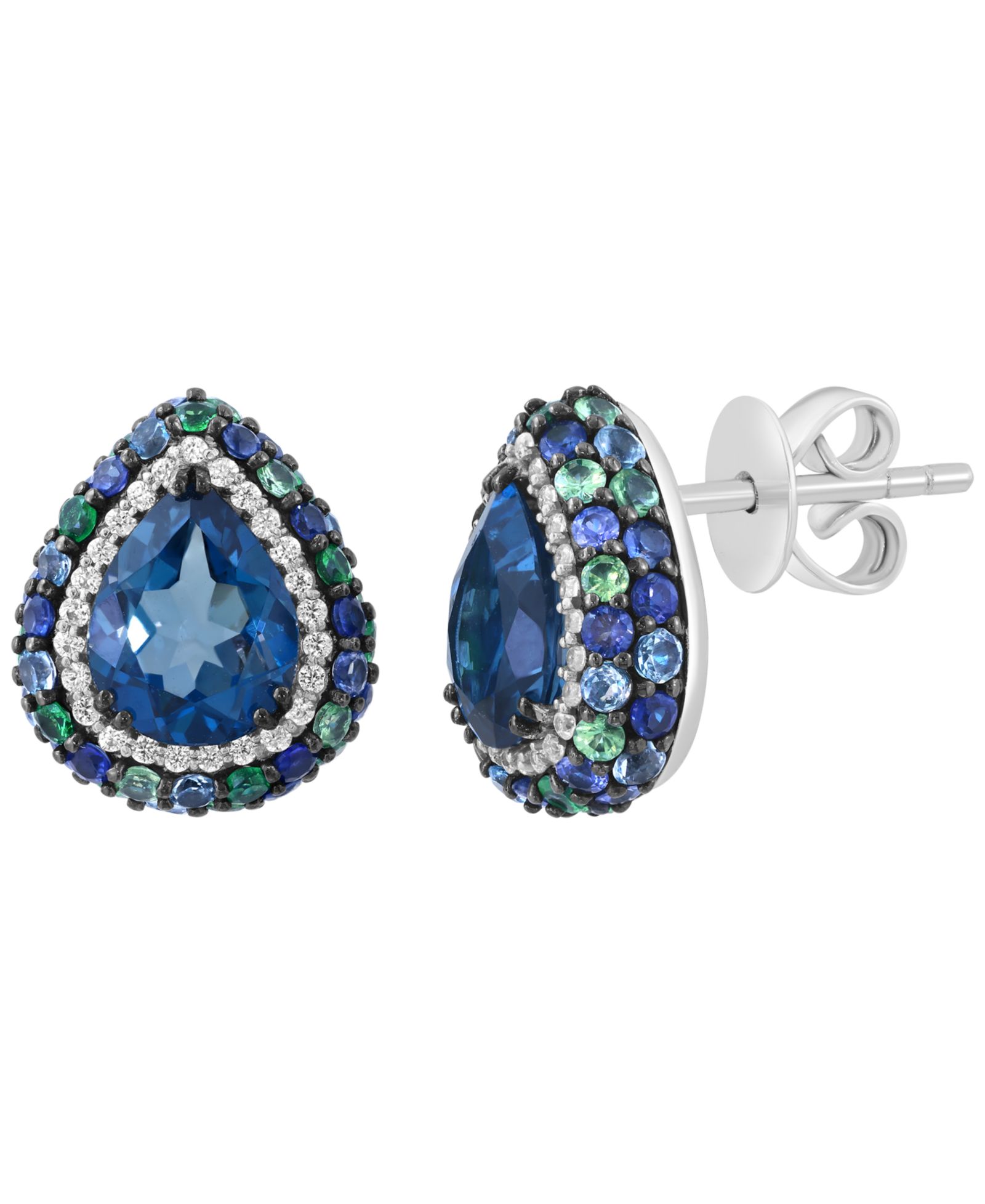 Серьги EFFY Collection Multi Gemstone (6-5/8 ct. t.w.) из стерлингового серебра