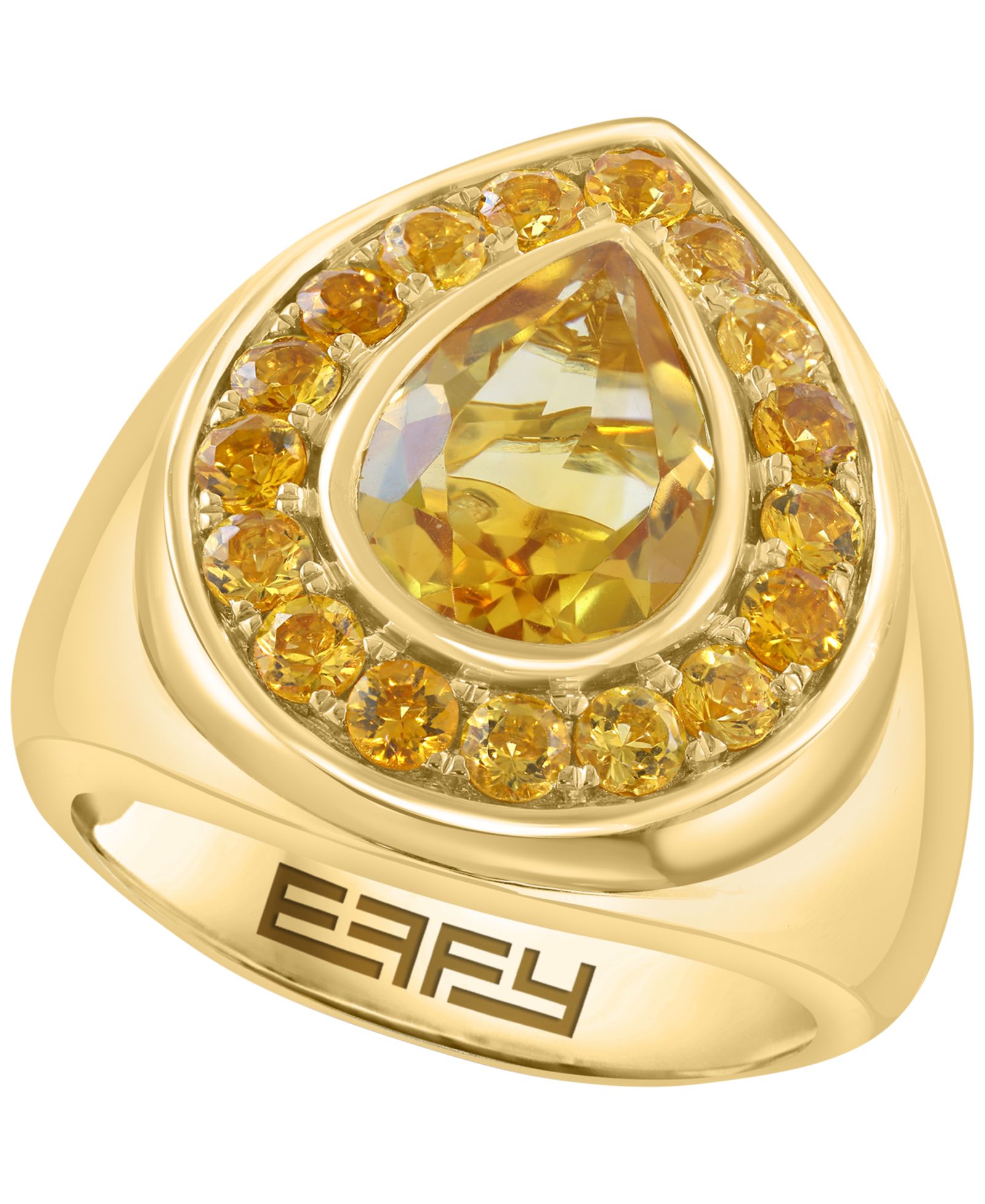 Кольцо EFFY Collection Citrine в 14k желтом золоте поверх серебра