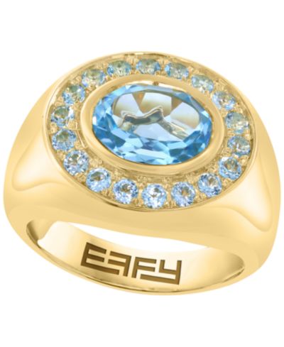 EFFY Collection Кольцо Blue Topaz в желтом золоте 14k Yellow Gold Over Silver