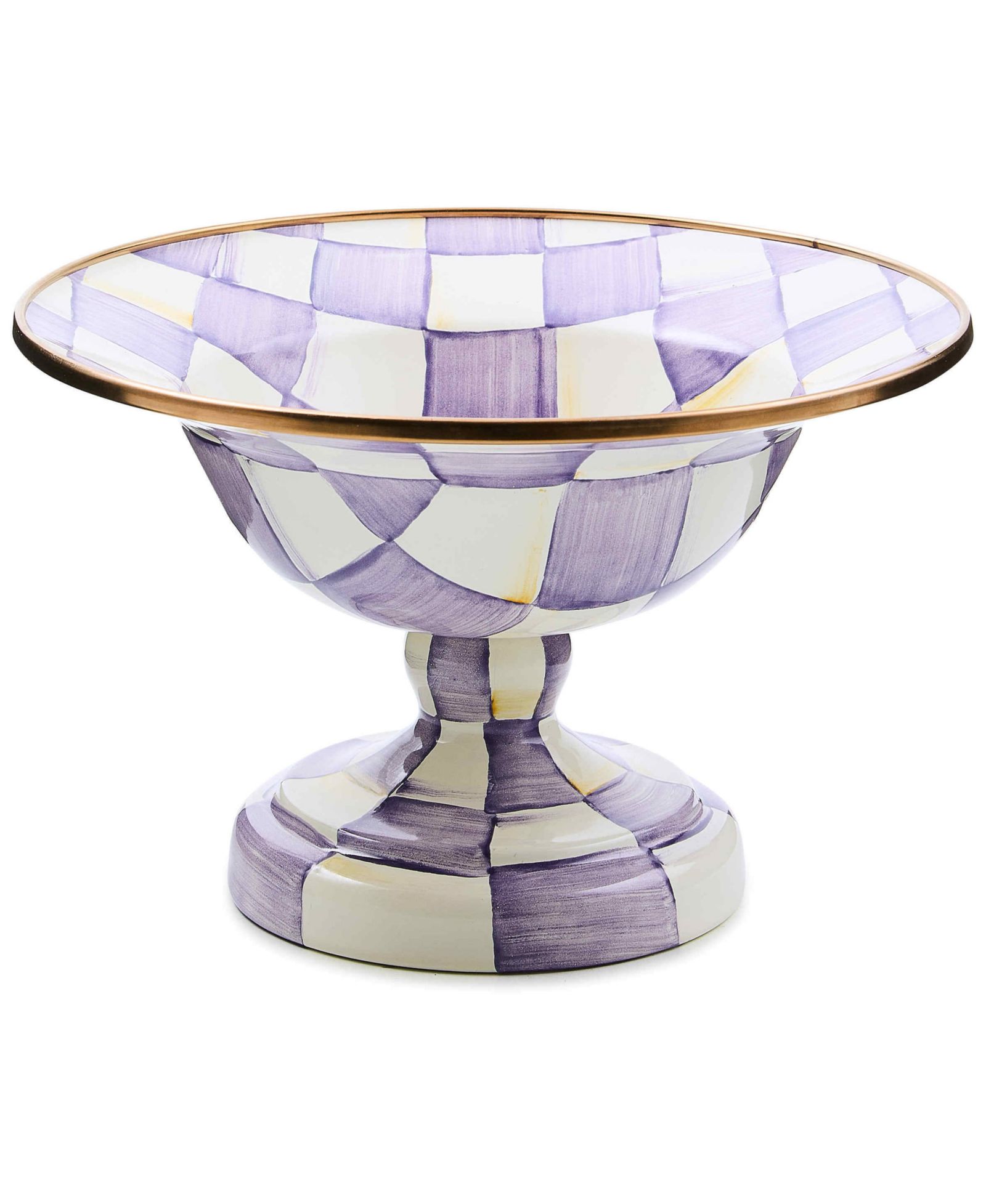 Маленькая ваза MacKenzie-Childs Violet Check Compote