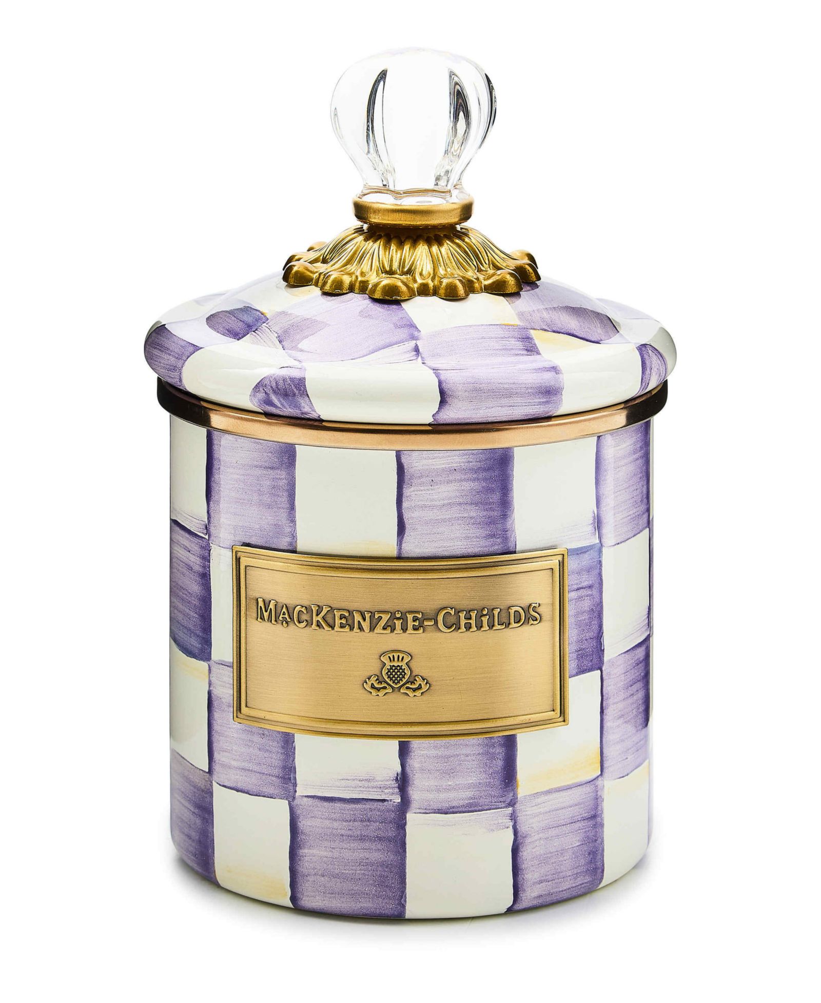 Декоративная банка MacKenzie-Childs Violet Check Handmade Demi