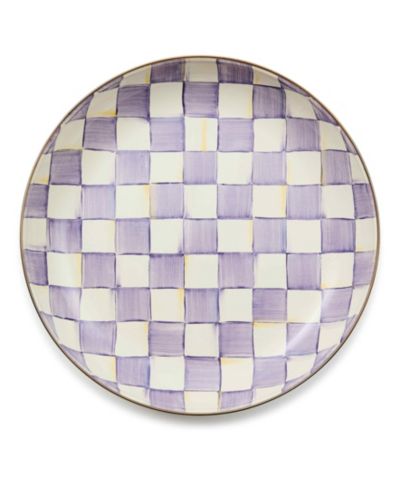 MacKenzie-Childs Violet Check Handmade Abundant Bowl