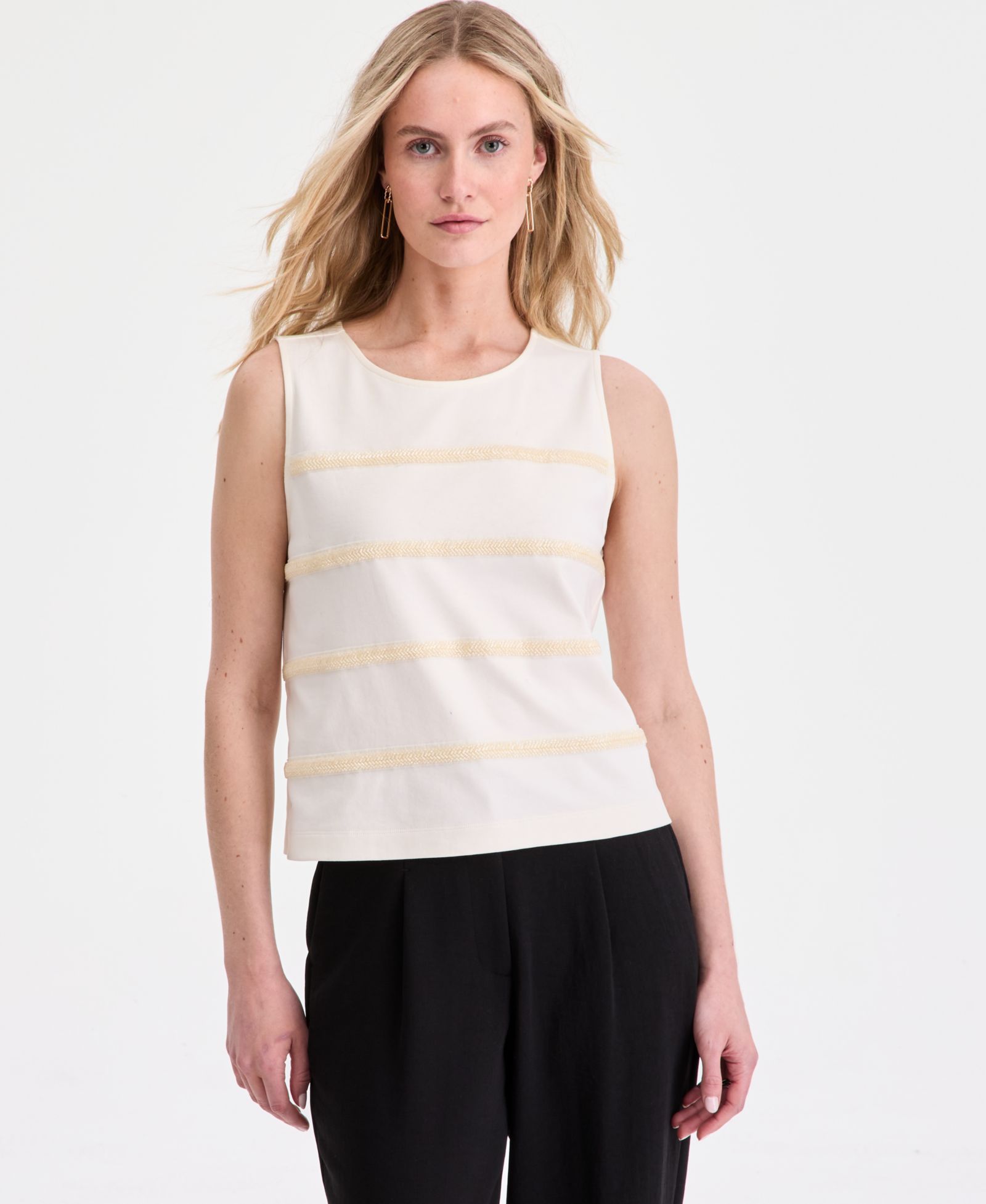 Женский топ на бретелях On 34th Women's Cotton Bead-Embellished