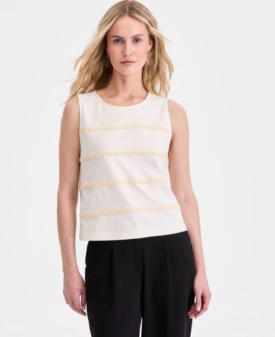 Женский топ на бретелях On 34th Women's Cotton Bead-Embellished