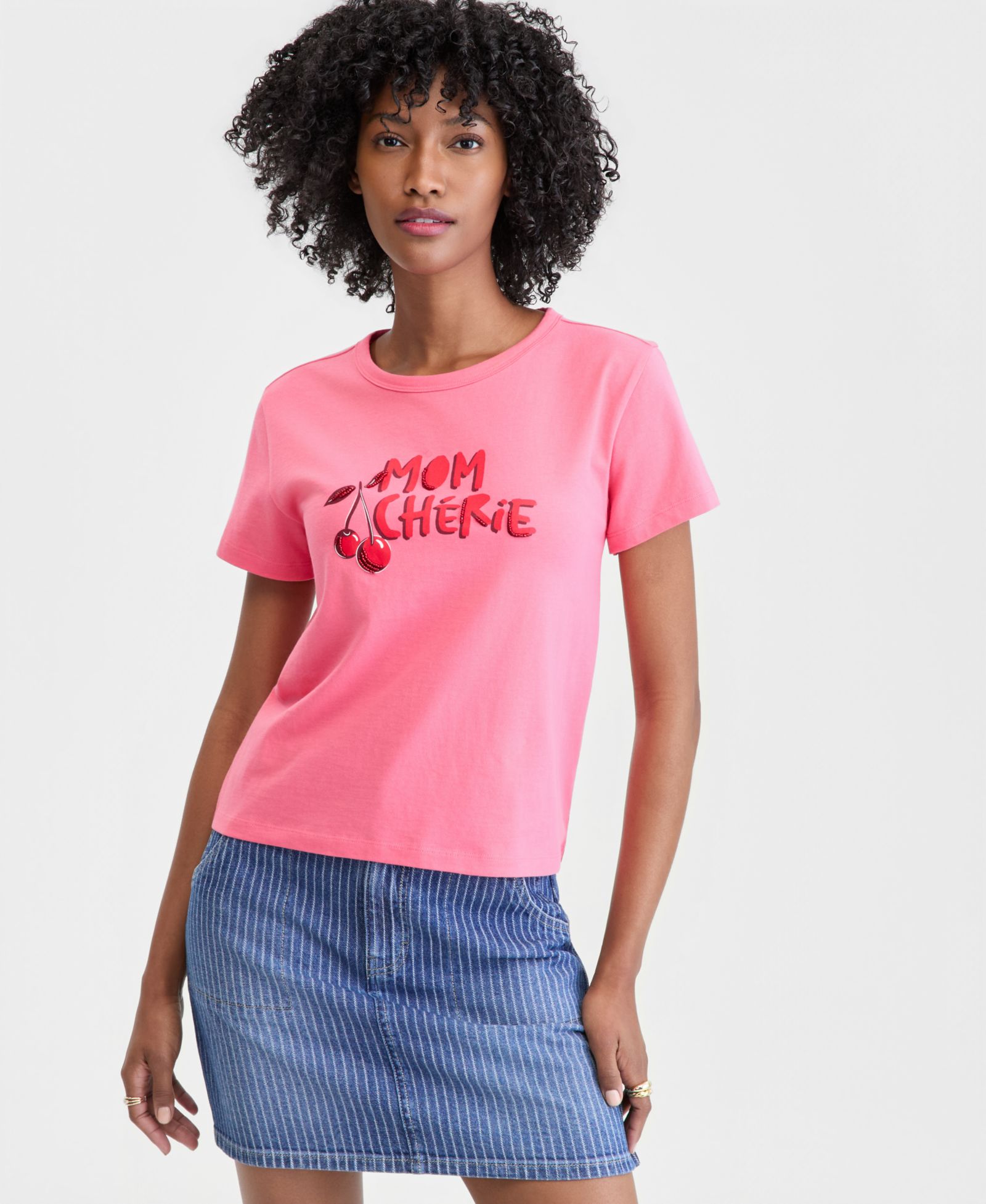 On 34th Women's Cotton Mom Cherié Graphic Tee, Macy's Exclusive