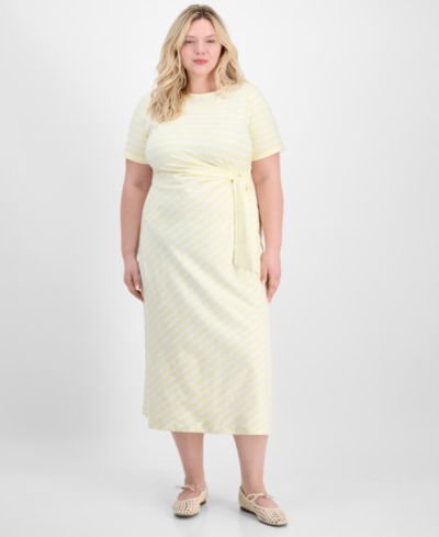 On 34th Trendy Plus Size Primavera Tie-Waist Dress, Macy's Exclusive