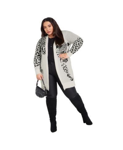 Avenue Women's Plus Size Lena Leopard Cardigan