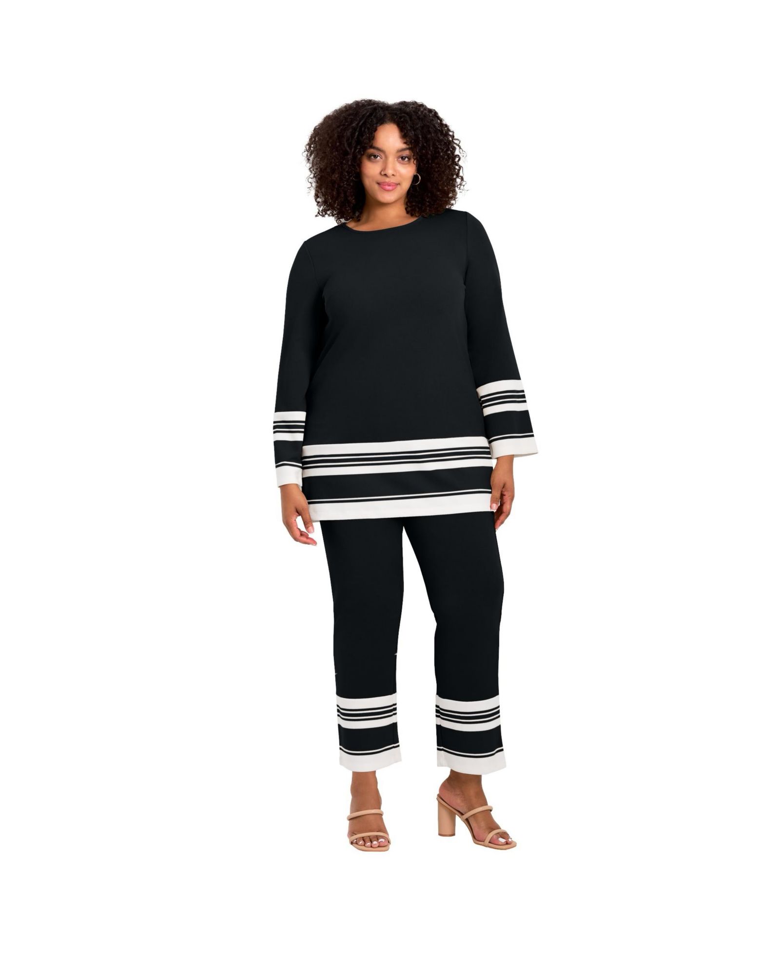 Женский туник AVENUE Plus Size Border Stripe