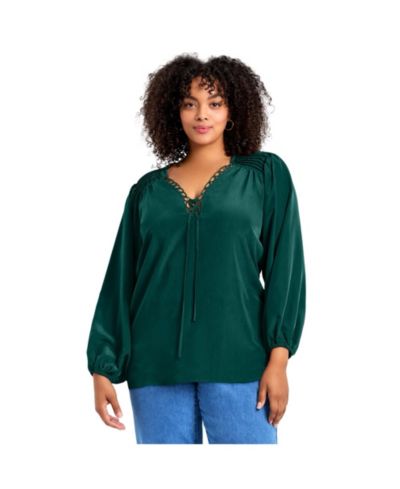 Женская блузка AVENUE Plus Size Scallop Trim Peasant
