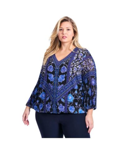 Женский топ Plus Size Avenue Harmony с плиссированными рукавами