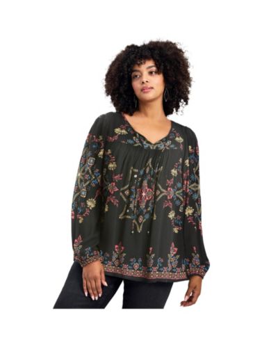 AVENUE Women's Plus Size Suli Bell Sleeve Top