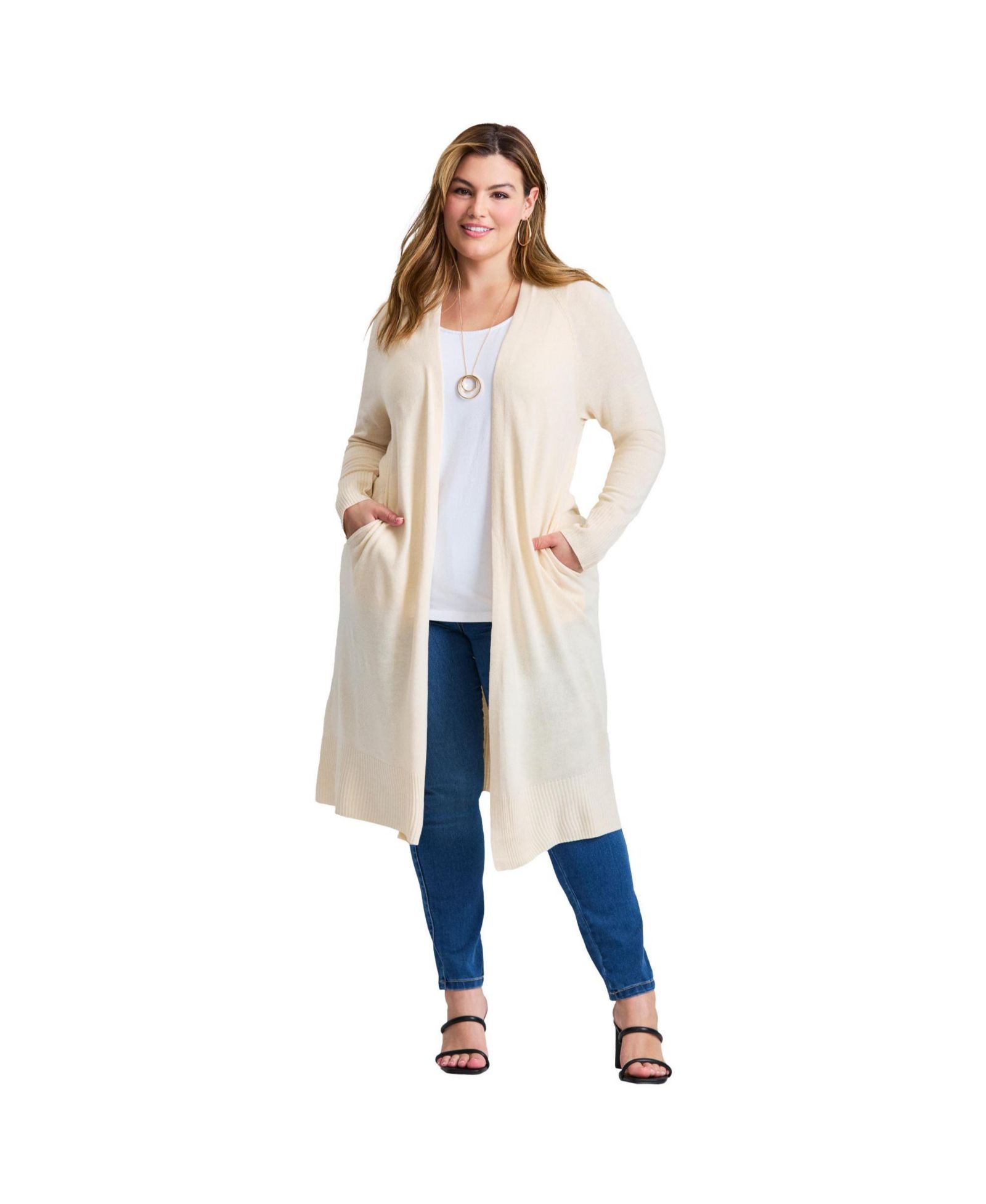 Женский кардиган Avenue Plus Size Raglan Sleeve Duster