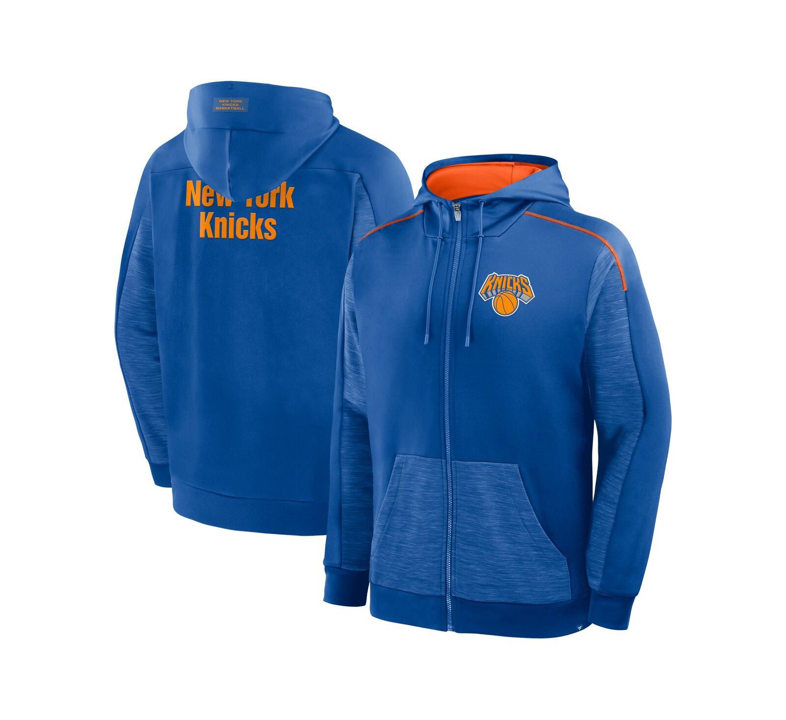 Fanatics Men's Blue New York Knicks Back Door Cut Play Defender Full-Zip Hoodie