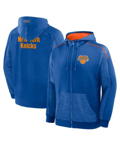 Fanatics Men's Blue New York Knicks Back Door Cut Play Defender Full-Zip Hoodie