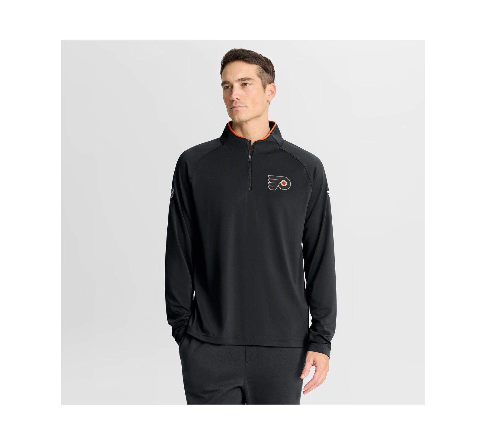 Мужское худи Fanatics Black Philadelphia Flyers Authentic Pro Rink Training Quarter-Zip Pullover