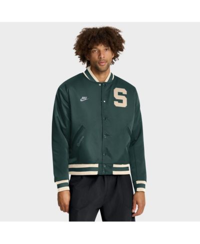 Мужская бомбер-куртка Nike Green Michigan State Spartans Legacy Full-Snap