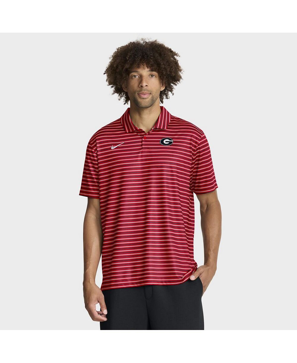 Nike Men's Red Georgia Bulldogs 2025 Coaches Premium Tour Stripe Dri-FIT Polo Shirt