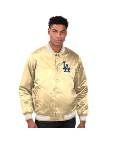 мужская куртка Starter Los Angeles Dodgers Locker Room Satin Full-Snap Varsity Tan