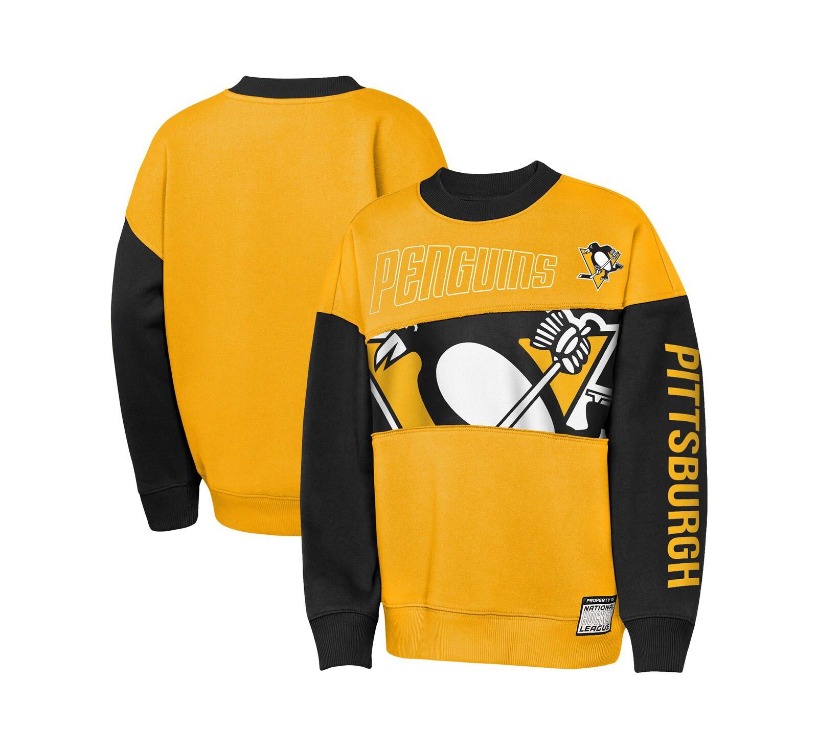 Свитшот Outerstuff Big Boys and Girls Gold/Black Pittsburgh Penguins Impact Player