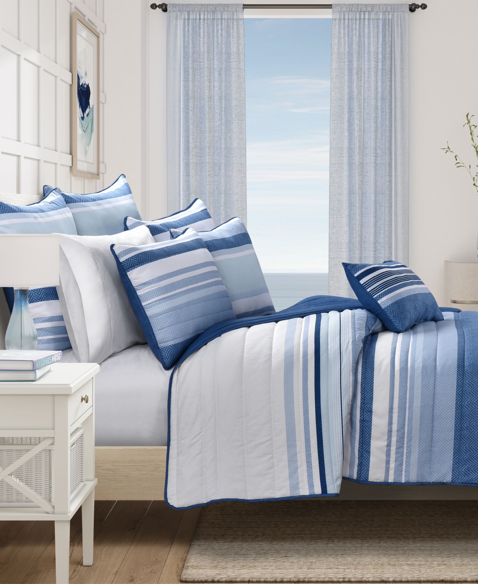Royal Court Carson Multi-Stripe 2-Pc. Quilt Set, Twin/Twin XL