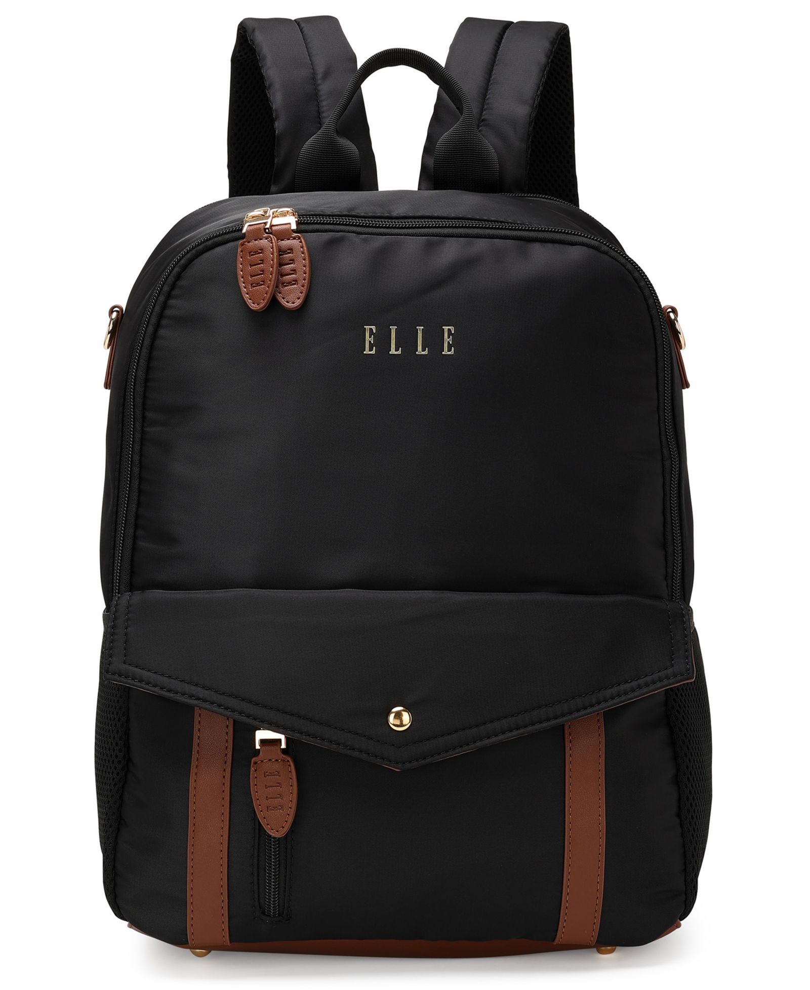 Elle Luxe Journey 15.5" Twill and Faux Leather Backpack
