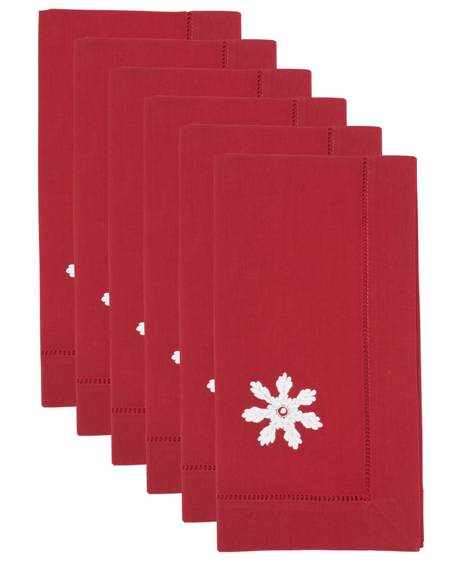 Салфетка Saro Lifestyle Embr'D Snowflake Hemstitch Set of 6