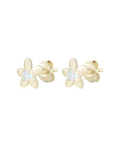 Серьги-гвоздики Kamaria Flower с Lab-Grown Opal в позолоченном стерлинговом серебре