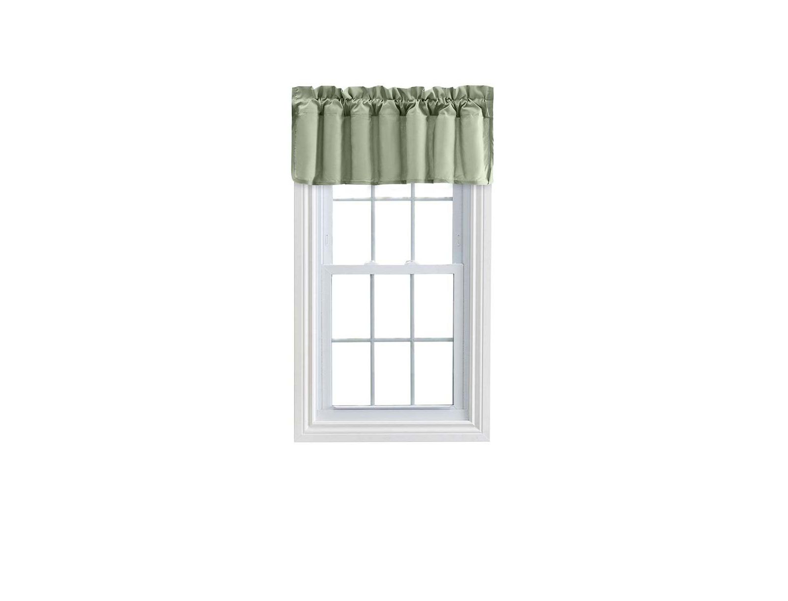 Ellis Stacey 3" Rod Pocket High Quality Fabric Solid Color Window Lined Filler Valance 42"x13" Sage